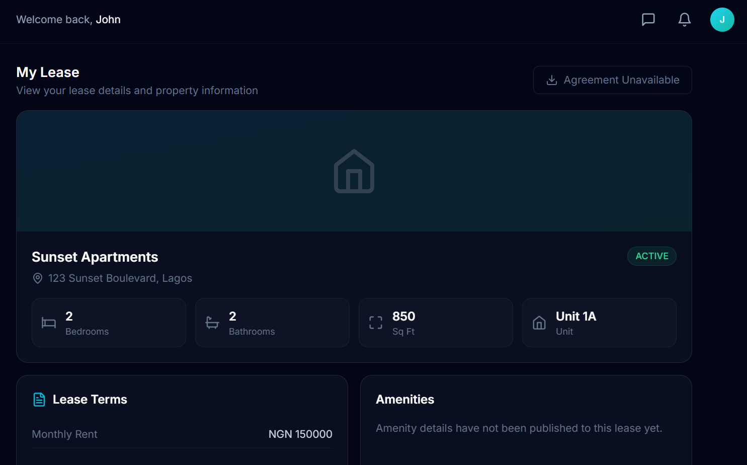 Habiwa tenant lease details and property information